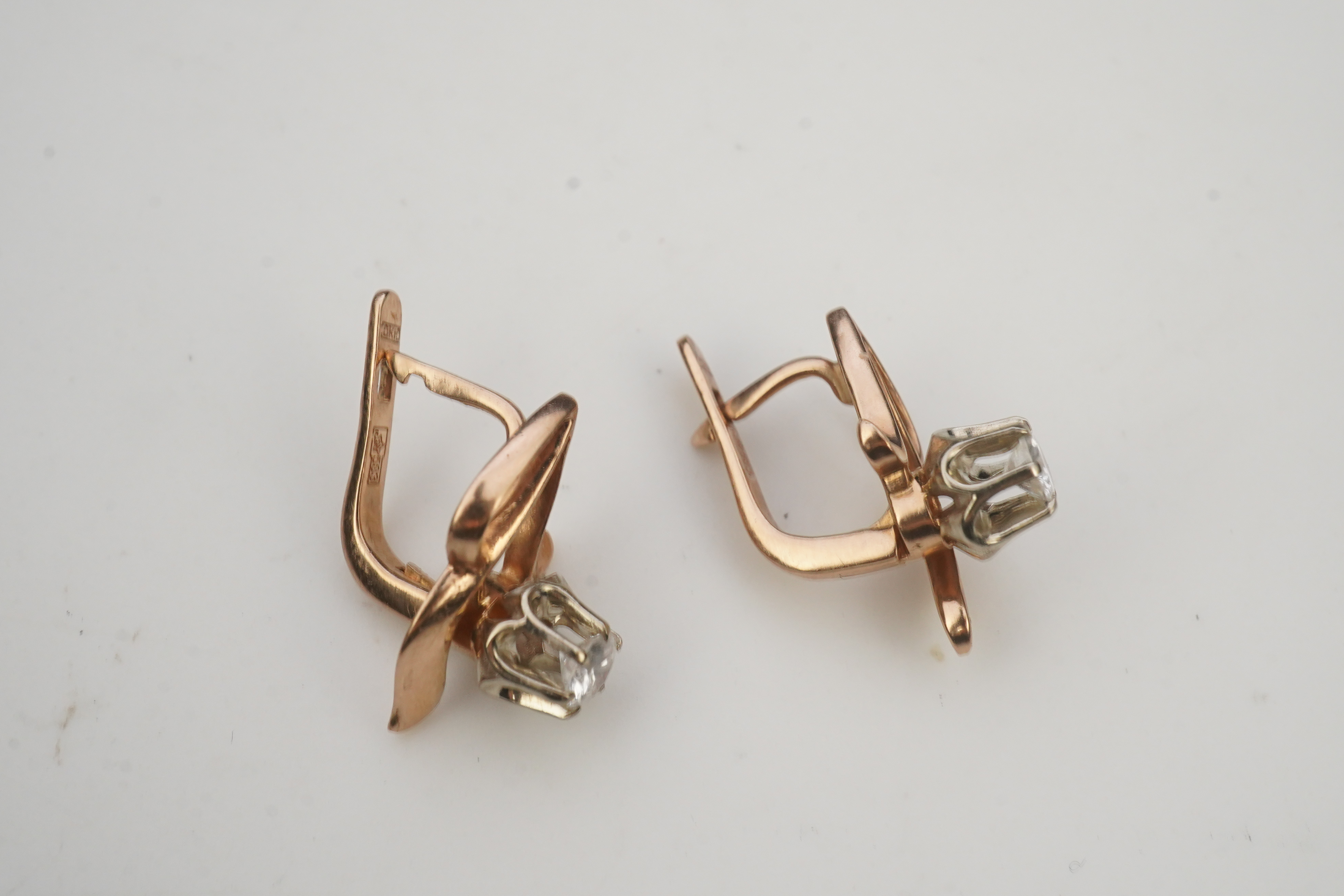 A pair of diamond earrings